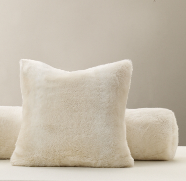 Luxe Faux Fur Decorative Pillow Cover Insert Arctic Fox