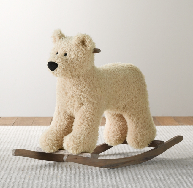 Shaggy Plush Animal Rocker Bear