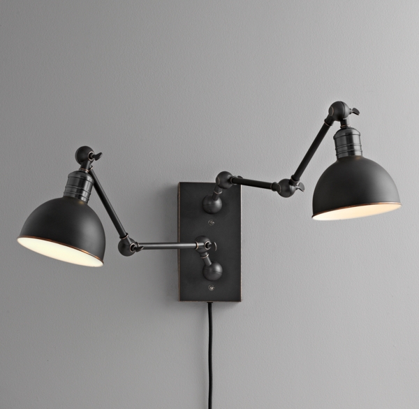 double swing arm wall light