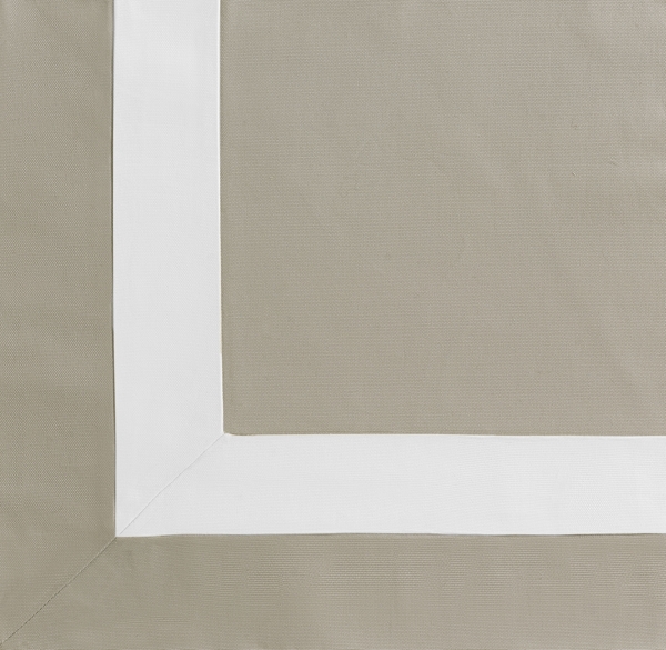 Appliquéd Frame Cotton Canvas Drapery Swatch