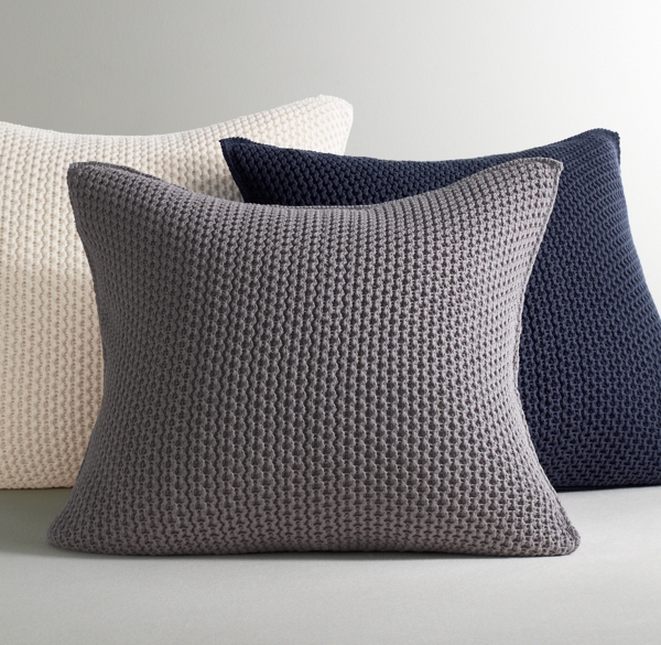 Italian Wool Alpaca Cable Knit Pillow Cover Charcoal Detailed