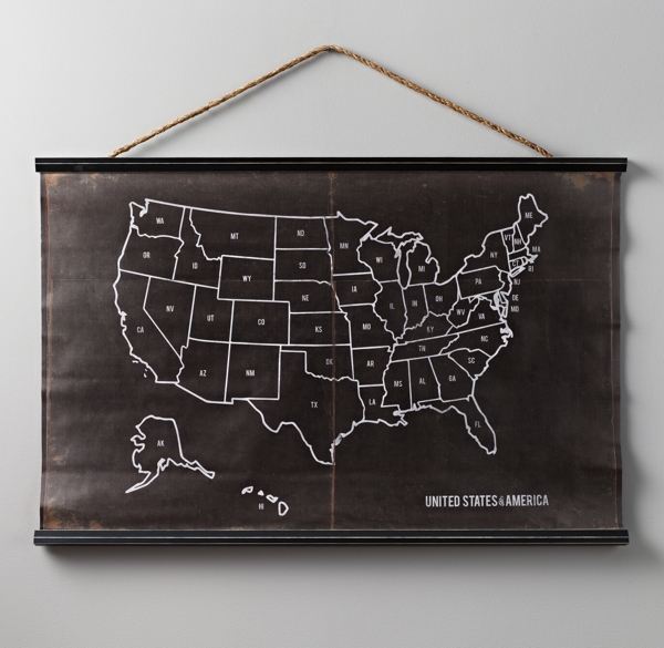 USA Chalkboard Map