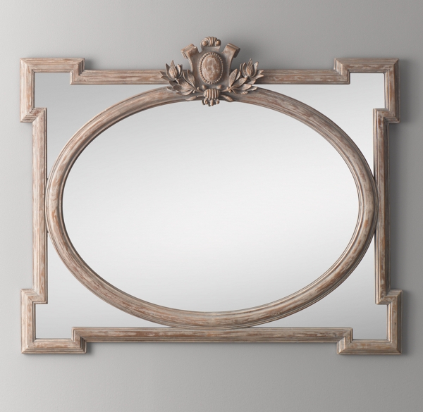 Juliette Horizontal Dresser Mirror Antique Grey Linen
