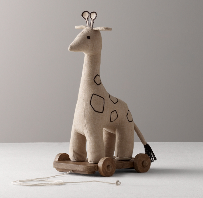 Chambray Pull Toy - Giraffe