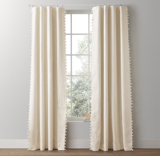Pom Pom Linen Cotton Drapery Panel