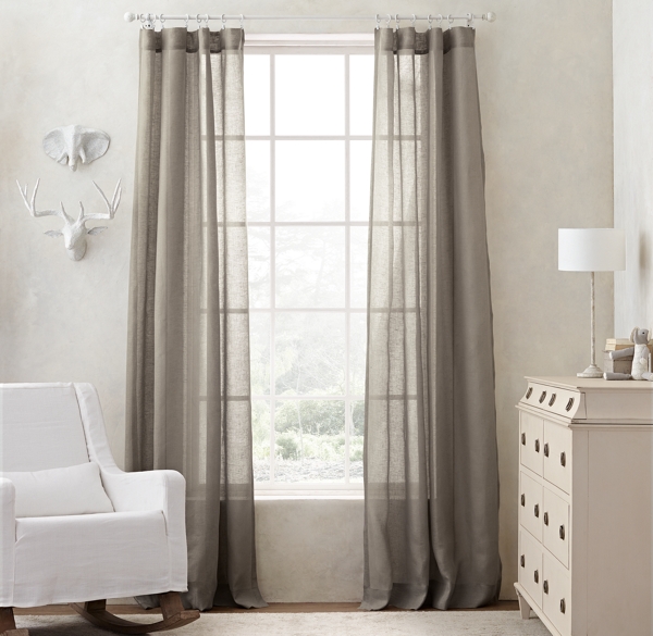 Sheer Belgian Linen Drapery Panel