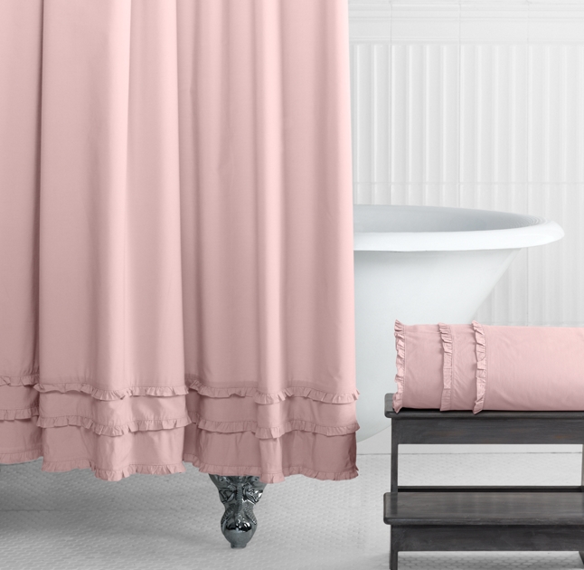 ruffle bottom shower curtain