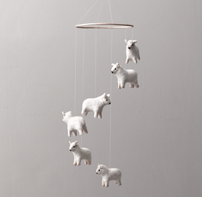 Wool Felt Sheep Mobile