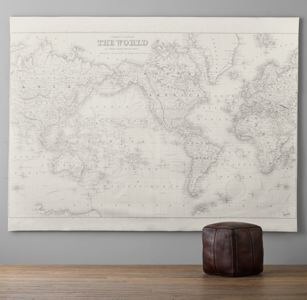 World Map Grand Canvas Wall Tapestry