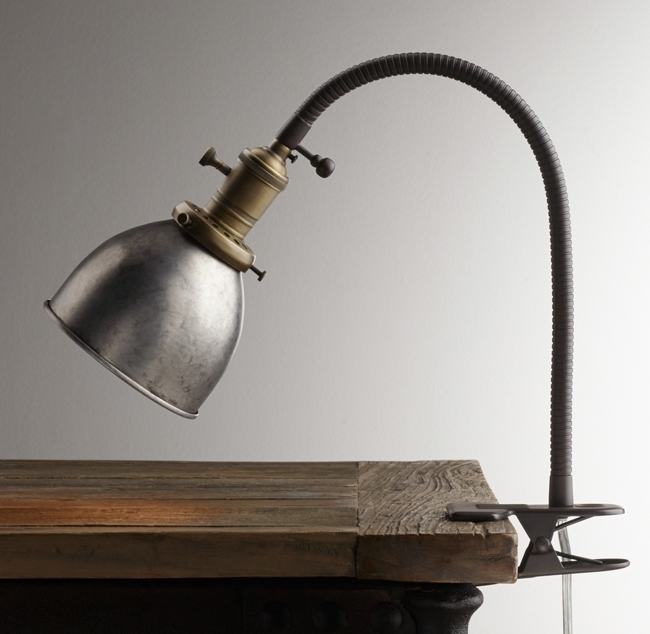 golf Ijveraar Lijm Industrial Era Task Clip Lamp - Pewter