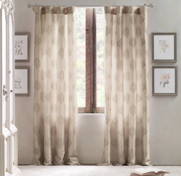 Fleur Printed Silk Drapery Panel