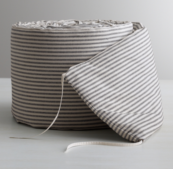 GarmentDyed Ticking Stripe Crib Bumper