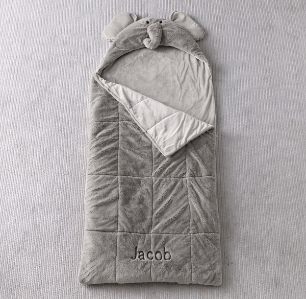 Cuddle Plush Hooded Sleeping Bag - Elephant