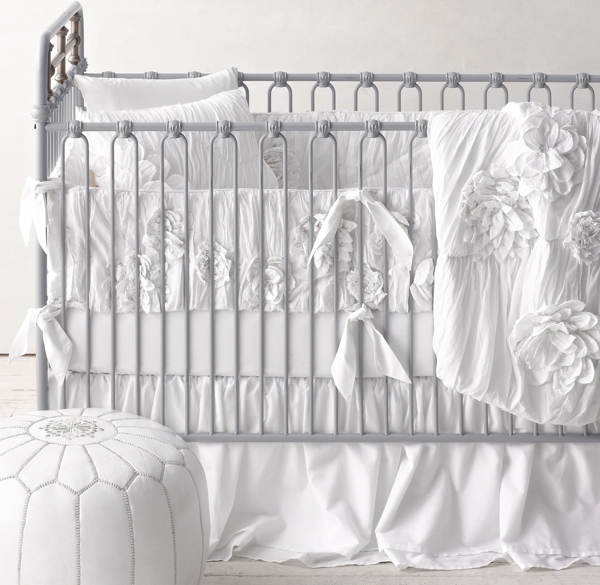 white nursery bedding