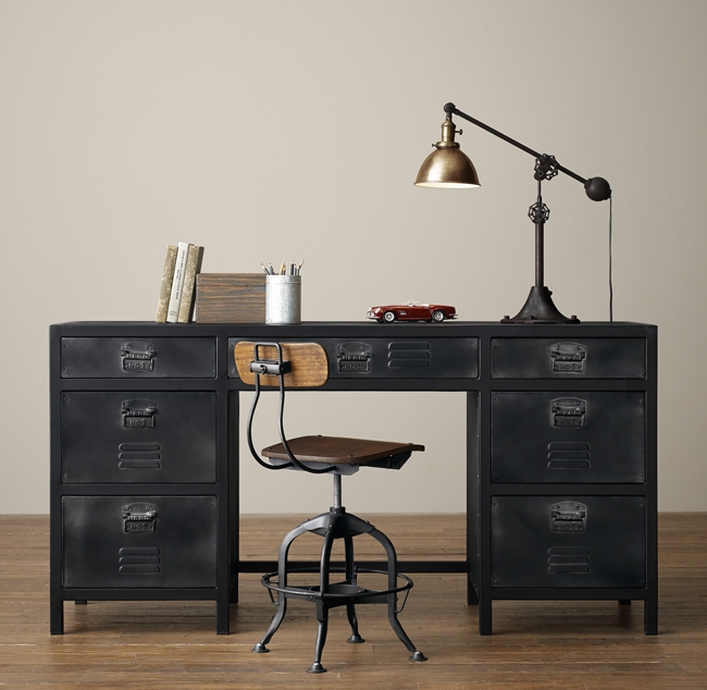 Vintage Locker Large Storage Desk