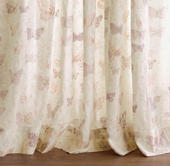 Vintage Butterfly Drapery Panel
