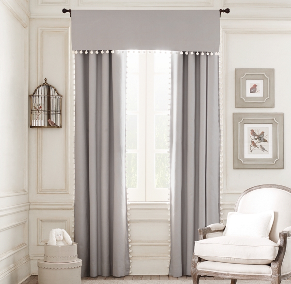 PomPom LinenCotton Drapery Panel