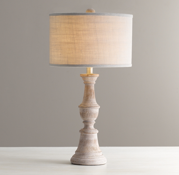 turned wood lamp base