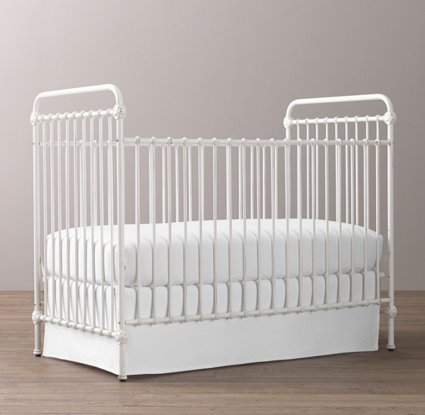 grey metal crib