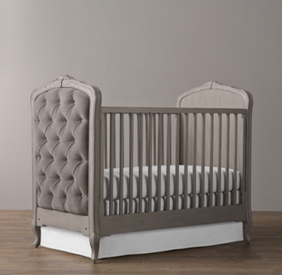 Colette Tufted Crib - Pewter Grey