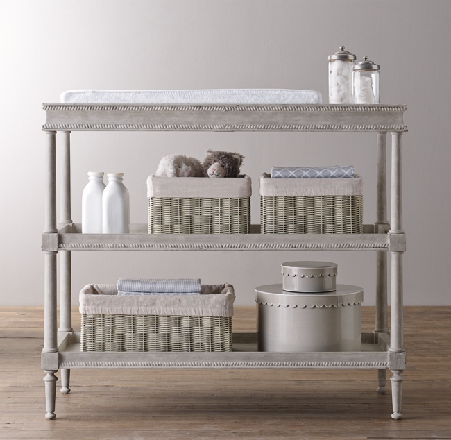 Airin Spindle Changing Table Vintage Grey