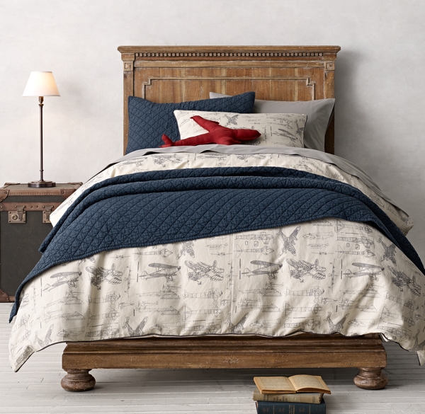 Vintage Airplane Blueprint Bedding Collection 