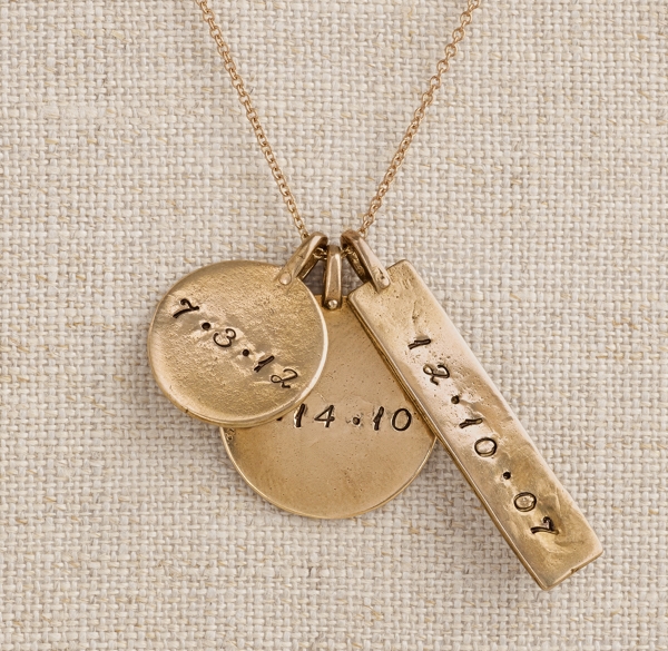Personalized Bronze Charm Necklace