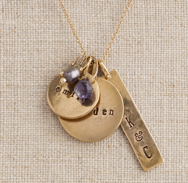 Personalized Bronze Charm Necklace