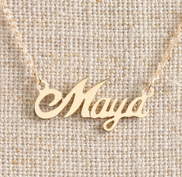 Personalized Nameplate Necklace - Gold