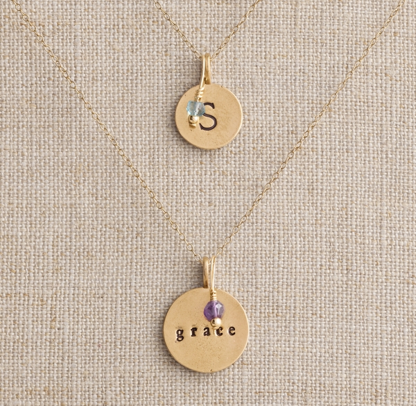Petite Personalized Small Charm Necklace Bronze