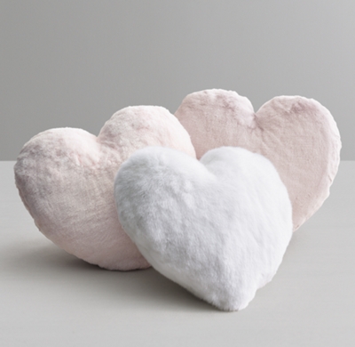 Luxe Faux Fur Heart Pillow