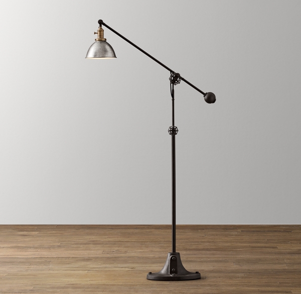 Industrial Era Task Floor Lamp Pewter