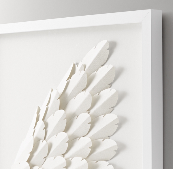 Download Hand-Folded Paper Angel Wing Art - White