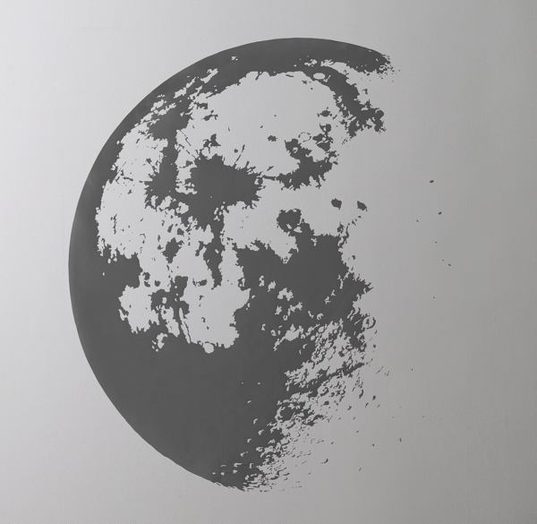 Moon Wall Decal Grey