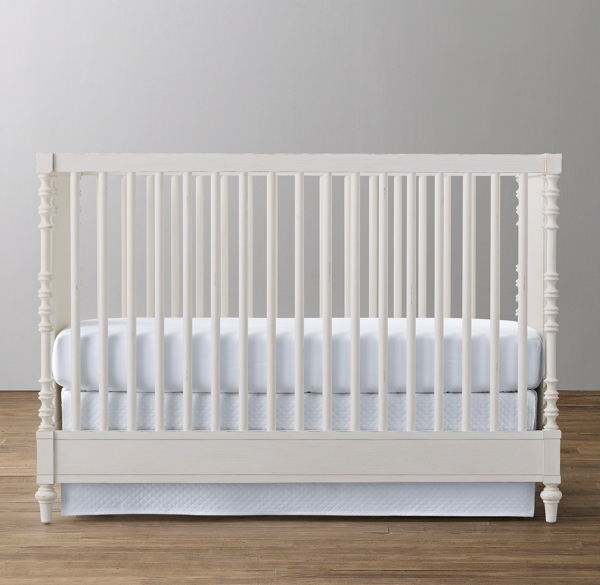 white spindle crib