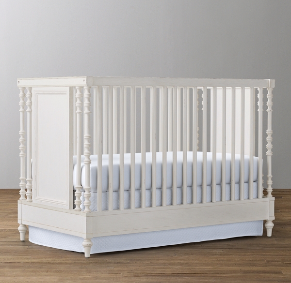 white spindle crib