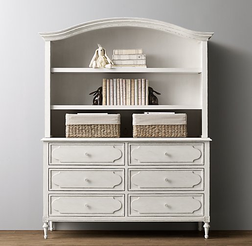 Bellina Wide Dresser Bookcase Hutch Set, Baby Furniture Dresser With Hutch
