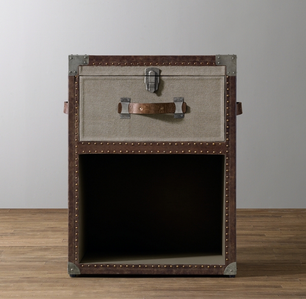 Antique Steamer Trunk Nightstand