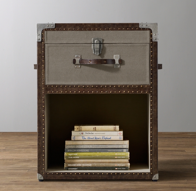 Antique Steamer Trunk Nightstand