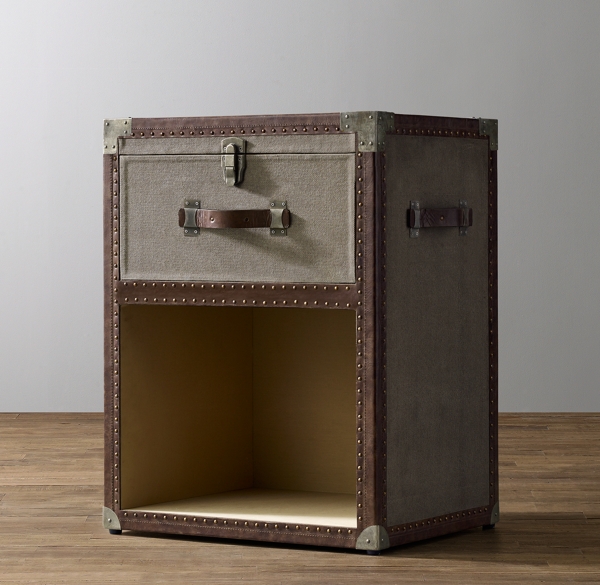 Antique Steamer Trunk Nightstand