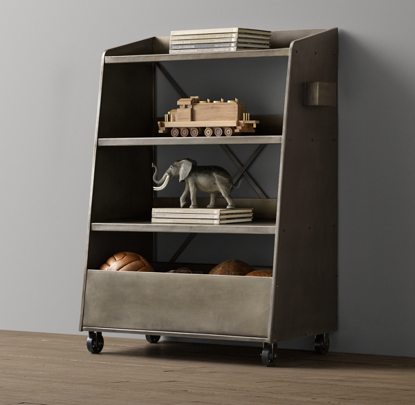 Vintage Library Book Cart Bookcase