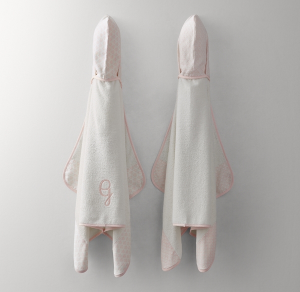 Washed Organic Linen Printed Turkish Hooded Towel Child