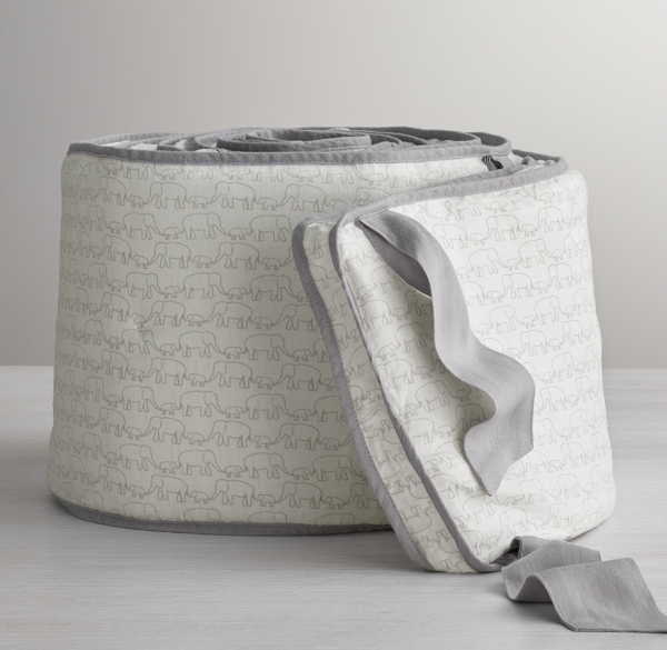 linen crib bumper