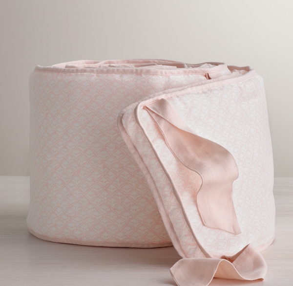 Washed Organic Linen Foulard Print Crib Bumper