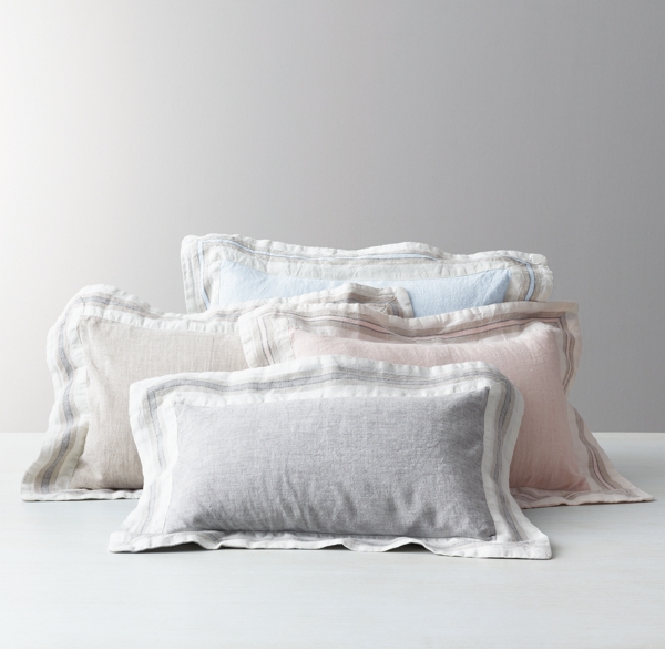 Washed Organic Linen Stripe Boudoir Sham