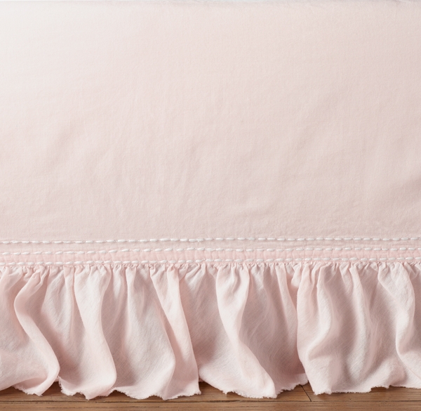 pink crib dust ruffle