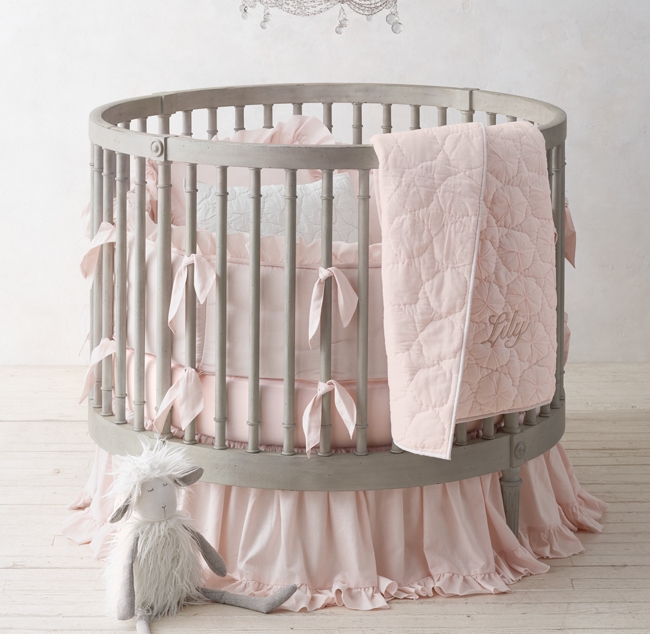 Frayed Ruffle Round Crib Bumper