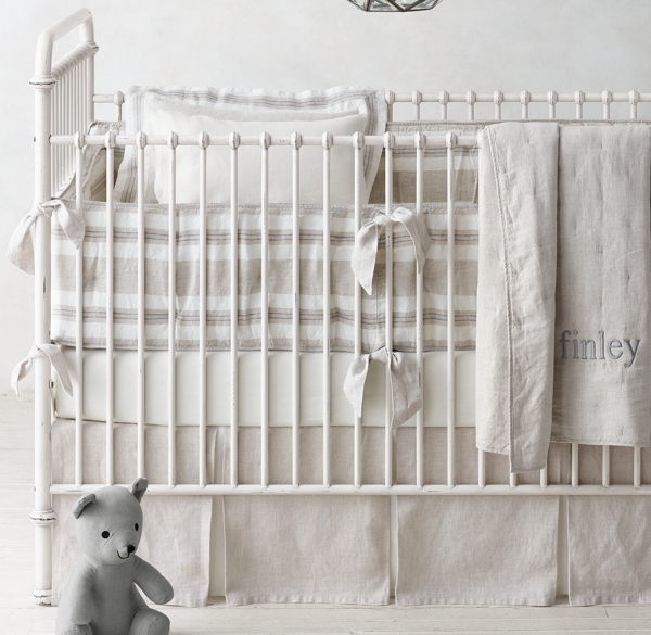 linen nursery bedding