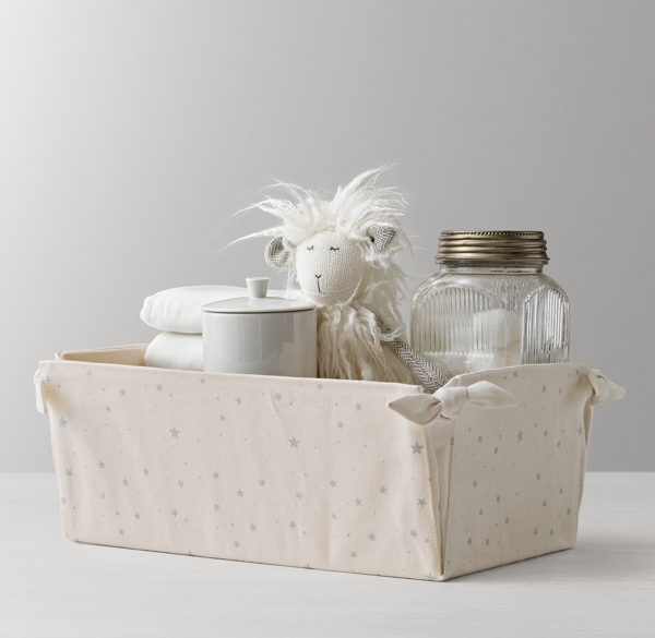 Nursery Canvas Storage Caddy Blue Star