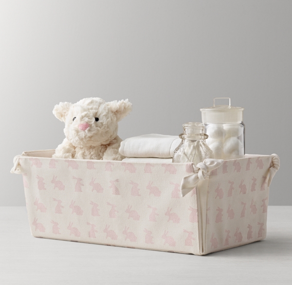 pink storage baskets nursery